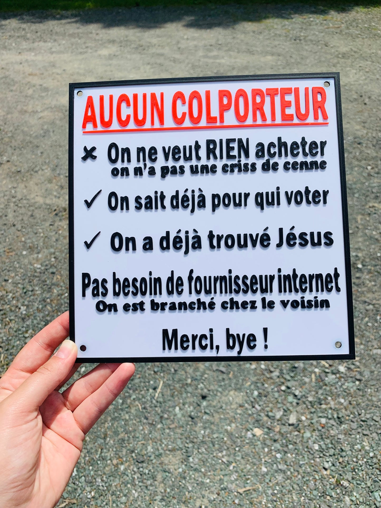 AUCUN COLPORTEUR