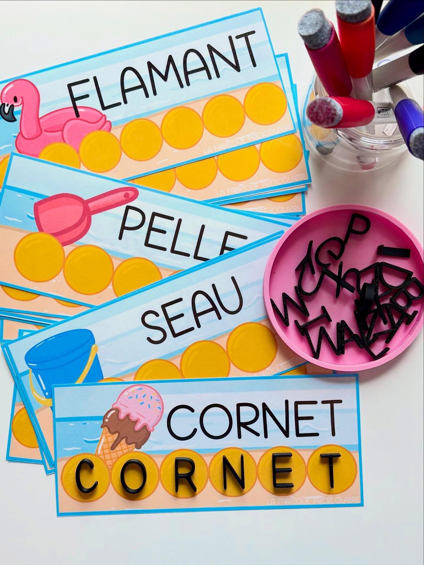 Minis alphabets et chiffres 3D pour bac sensoriel