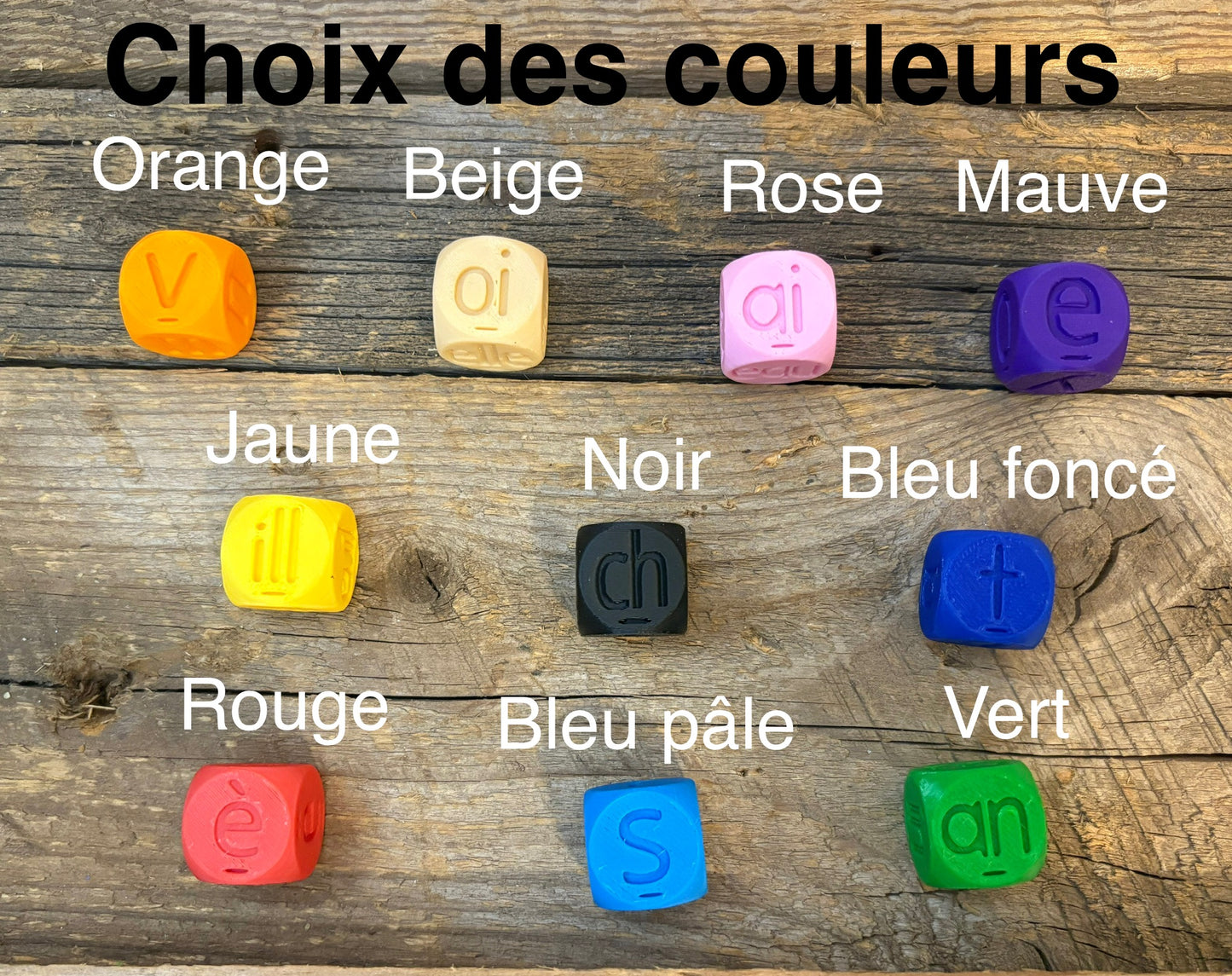 Les dés d’apprentissage (français)