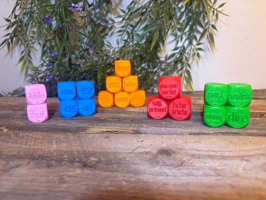 Les dés d’apprentissage (verbes)