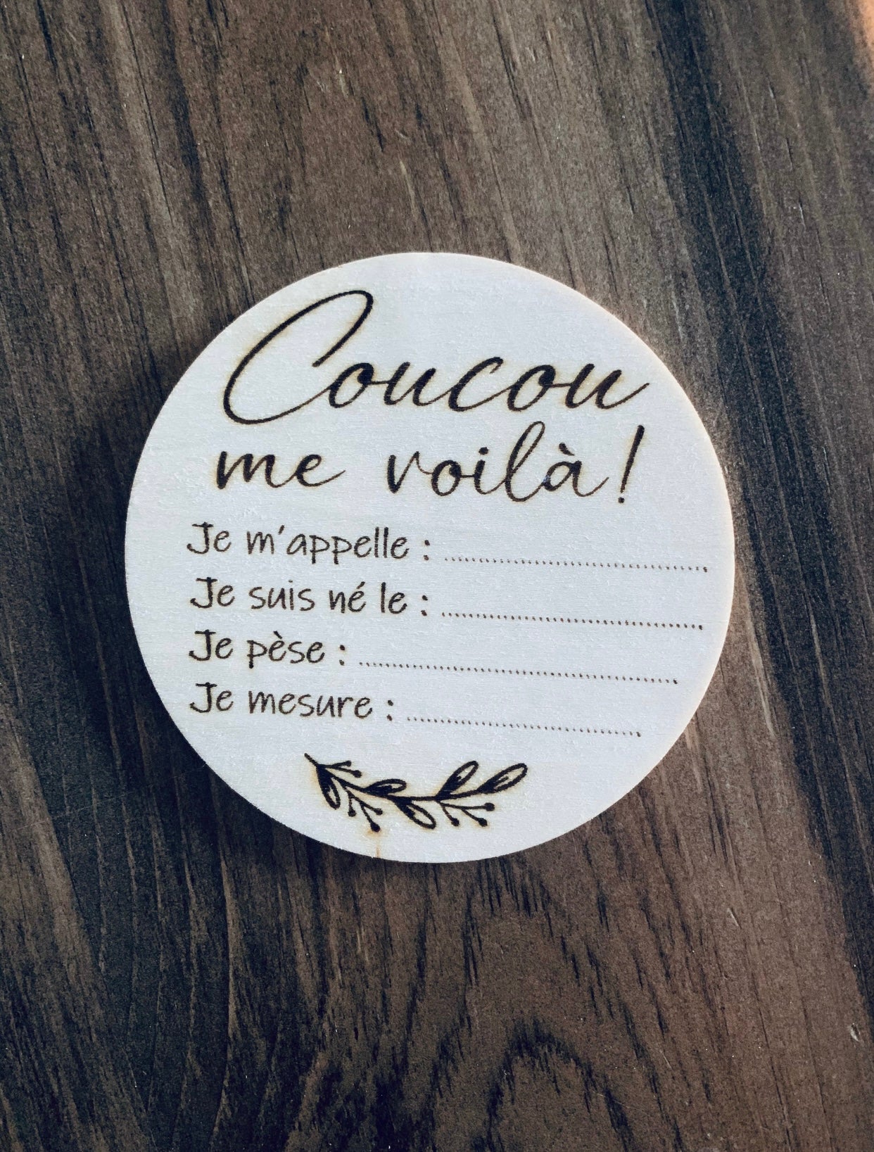 Rondelle de naissance « Coucou »