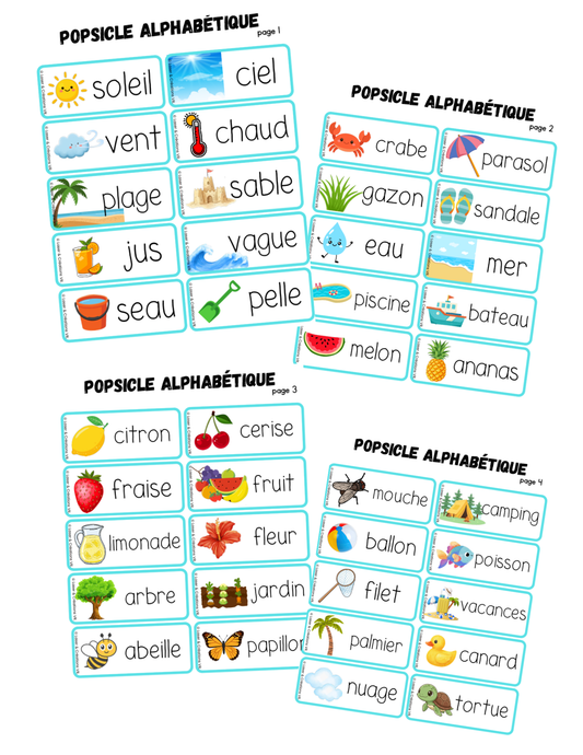 PDF - Mots-images thématique popsicle