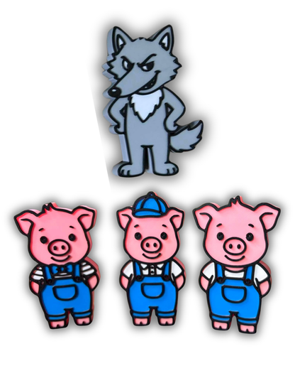 Figurines des 3 petits cochons