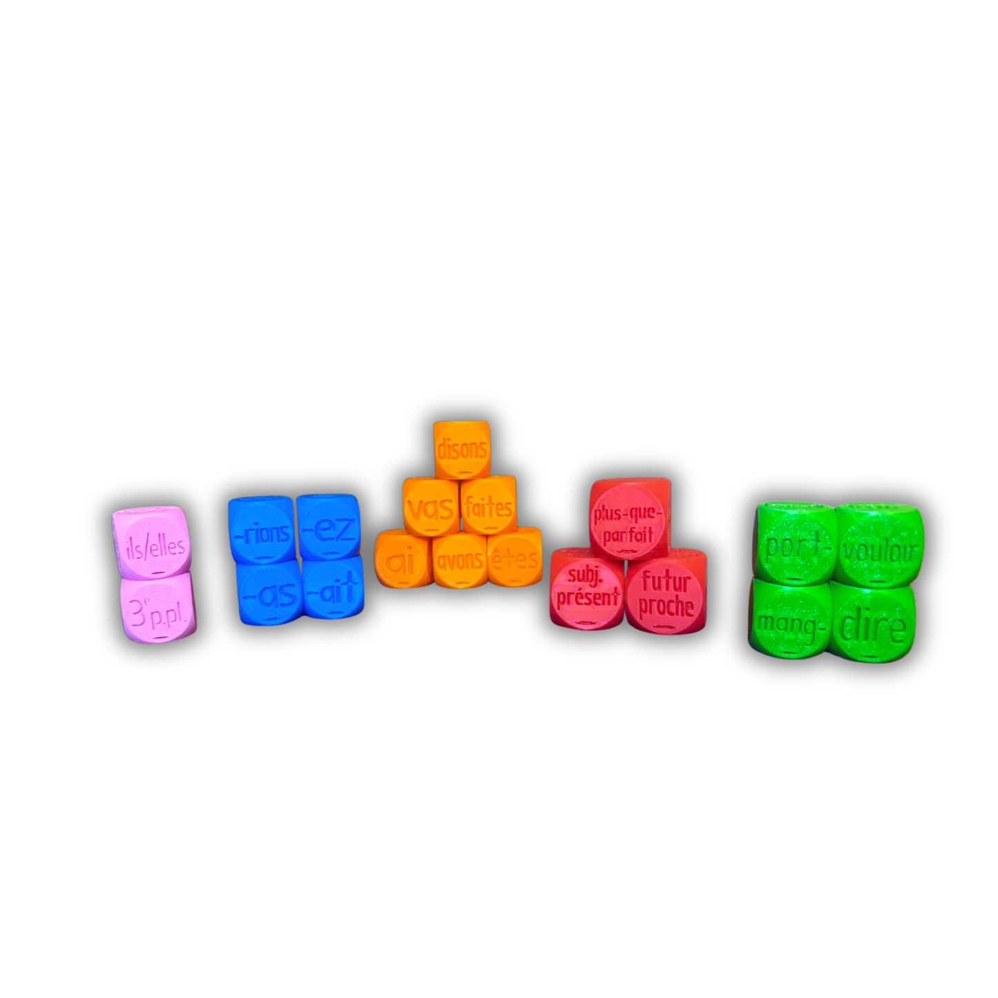 Les dés d’apprentissage (verbes)