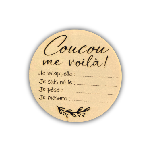 Rondelle de naissance « Coucou »